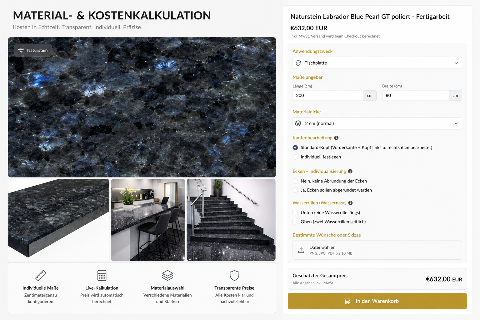 Material- und Kostenkalkulation